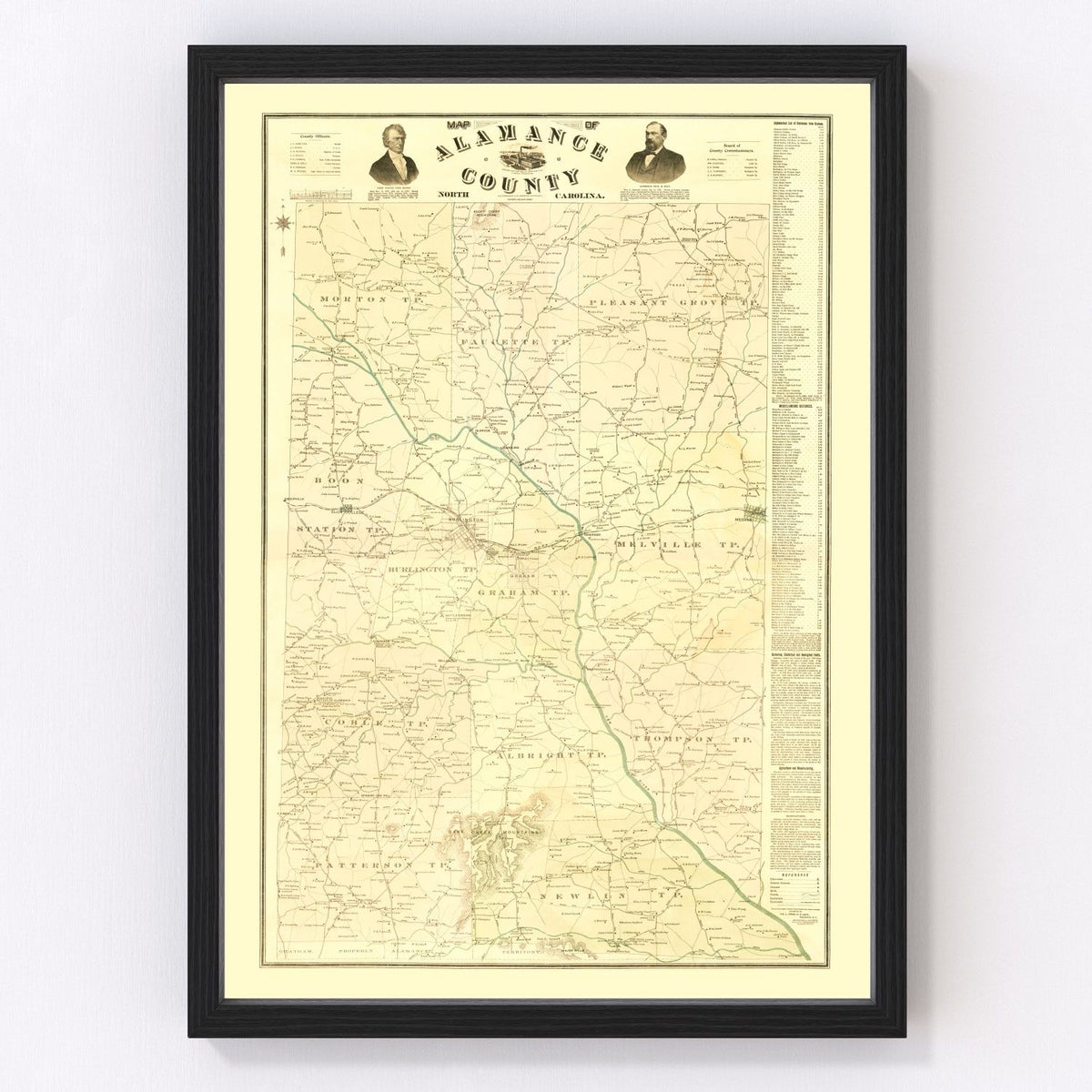 Alamance County Vintage Map 1893