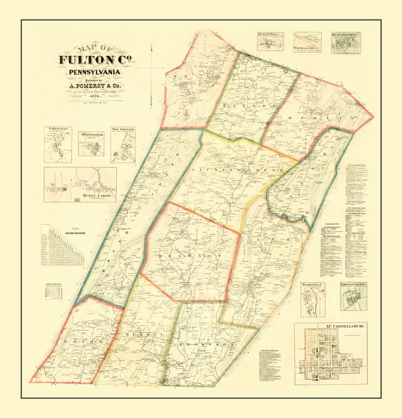 Size comparison using Vintage Map of Fulton County, Pennsylvania 1873