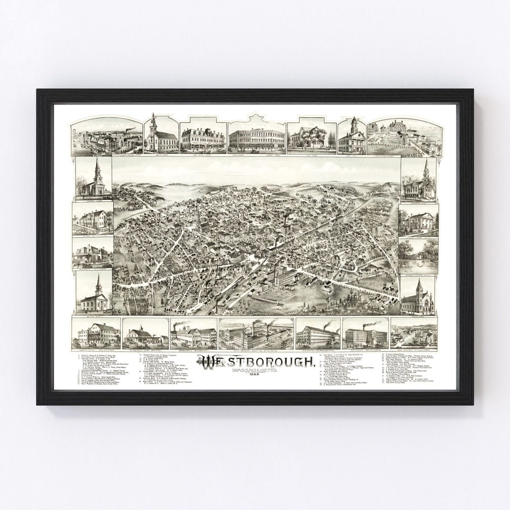 Westborough Vintage Map 1888