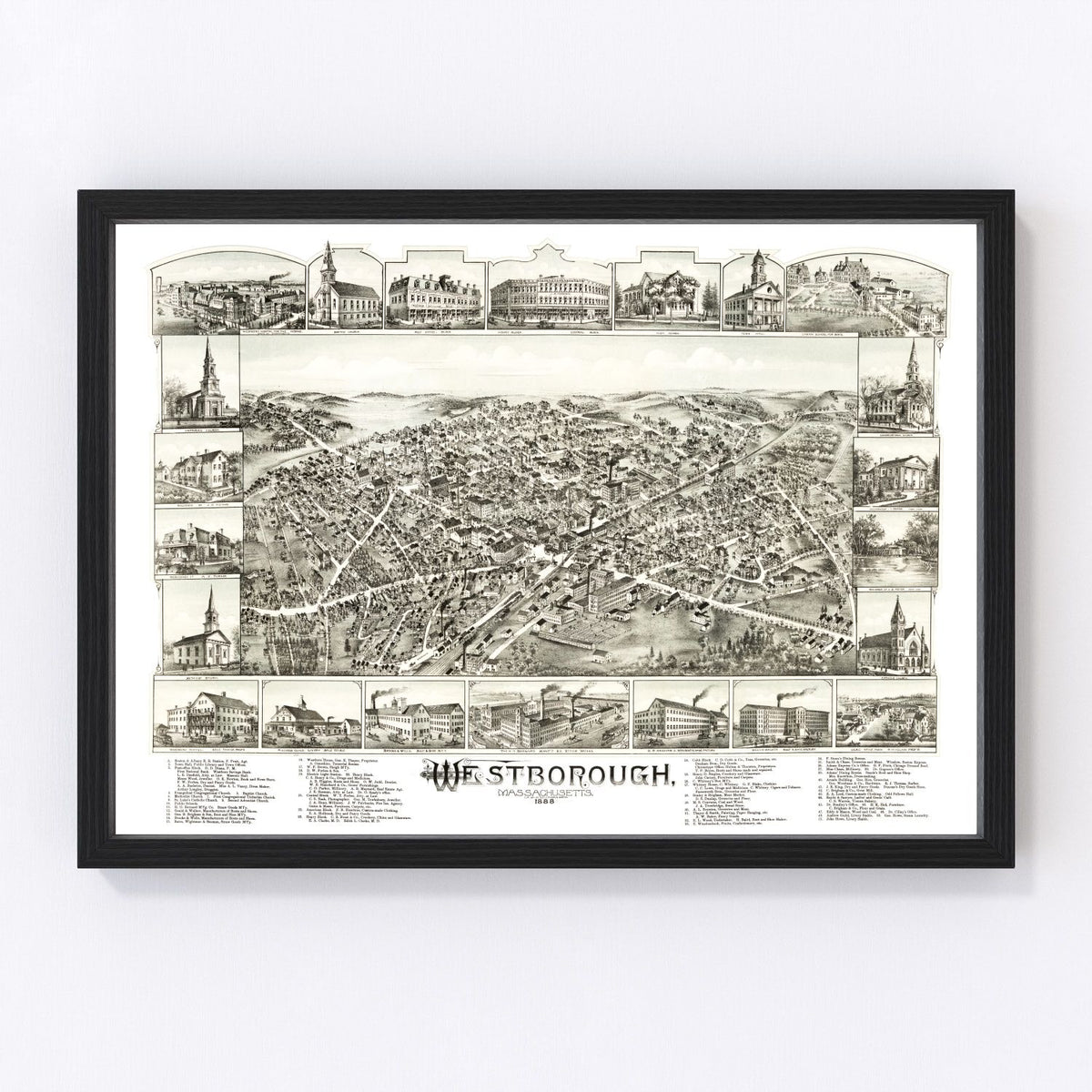 Westborough Vintage Map 1888