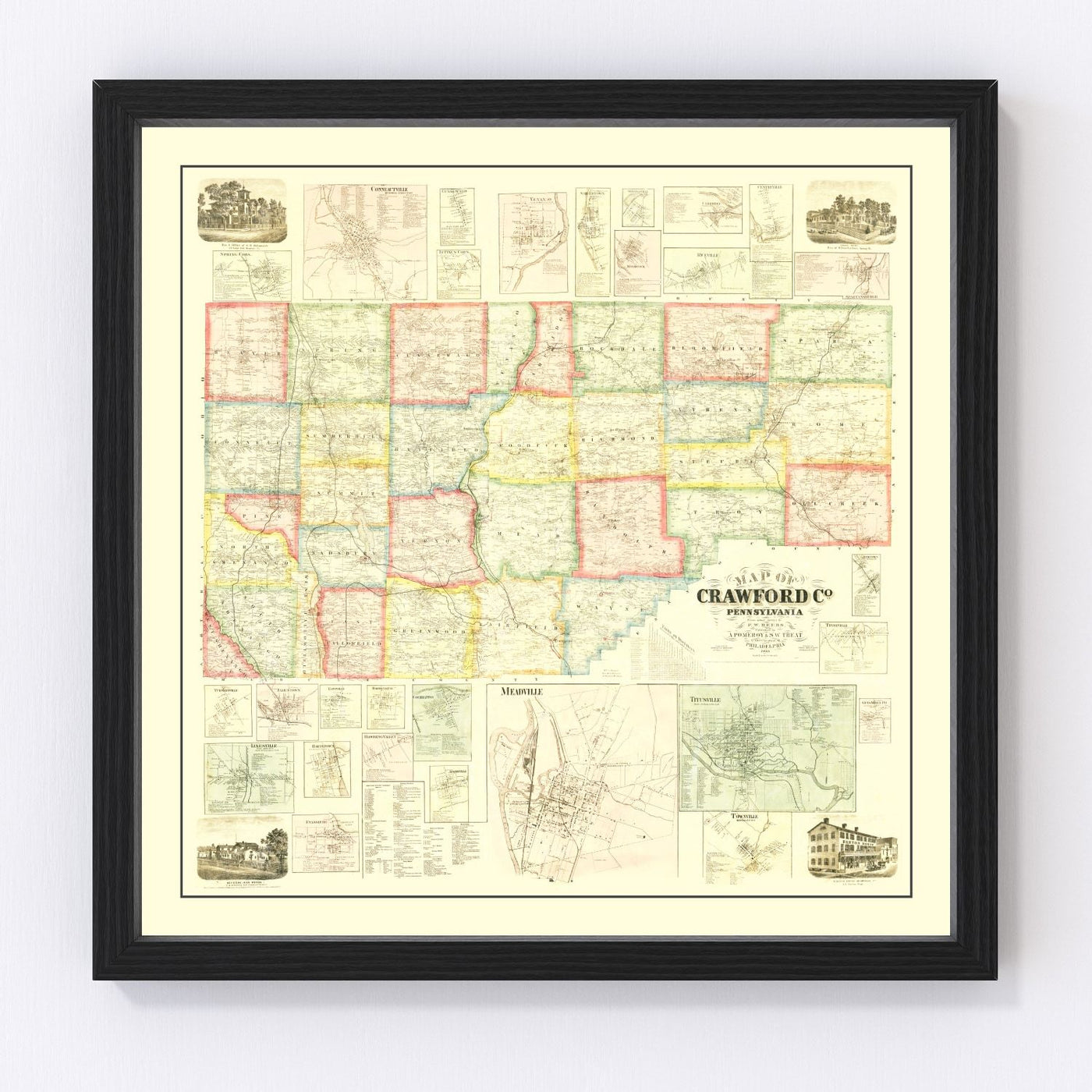 Crawford County Vintage Map 1865