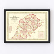 Chester County Vintage Map 1847
