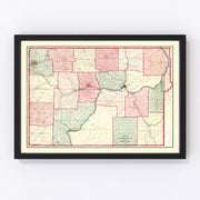 Warren County Vintage Map 1865