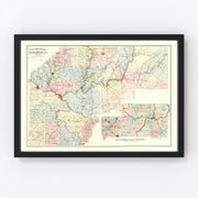Venango County Vintage Map 1865