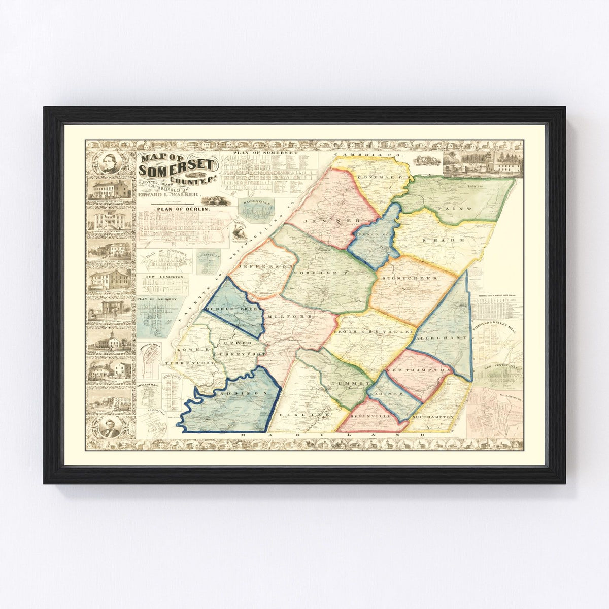 Somerset County Vintage Map 1860