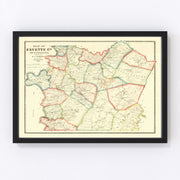 Fayette County Vintage Map 1865