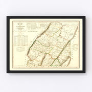Somerset County Vintage Map 1830