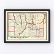 Warren County Vintage Map 1865