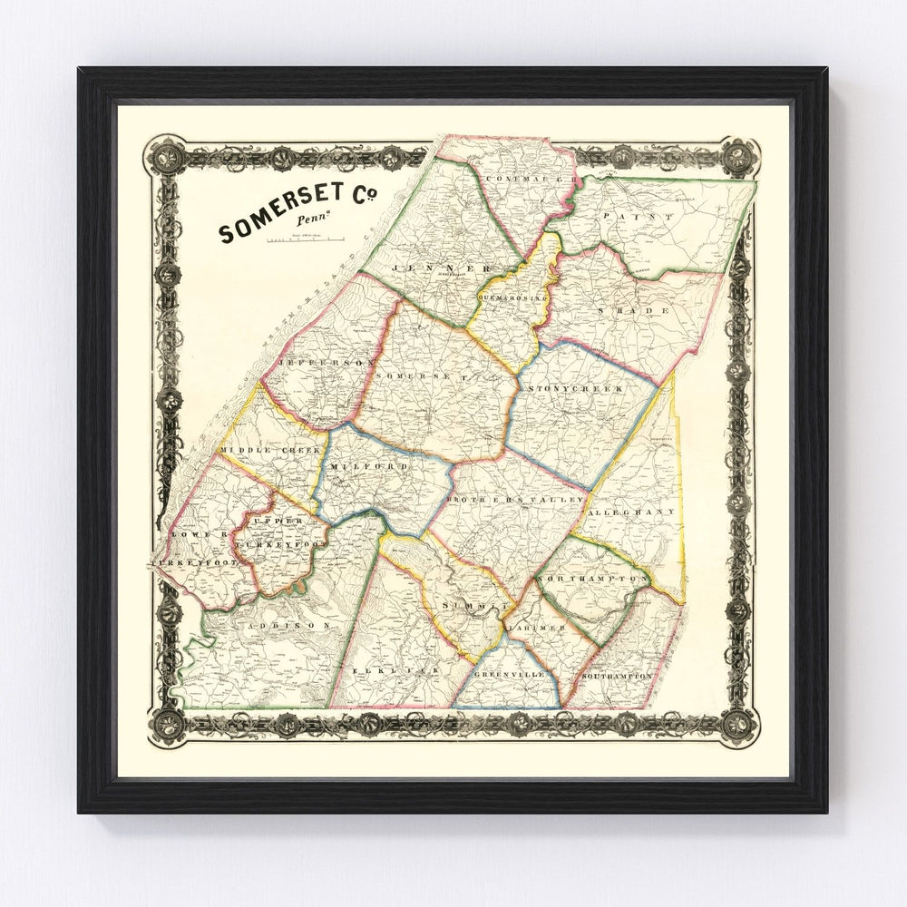 Somerset County Vintage Map 1860