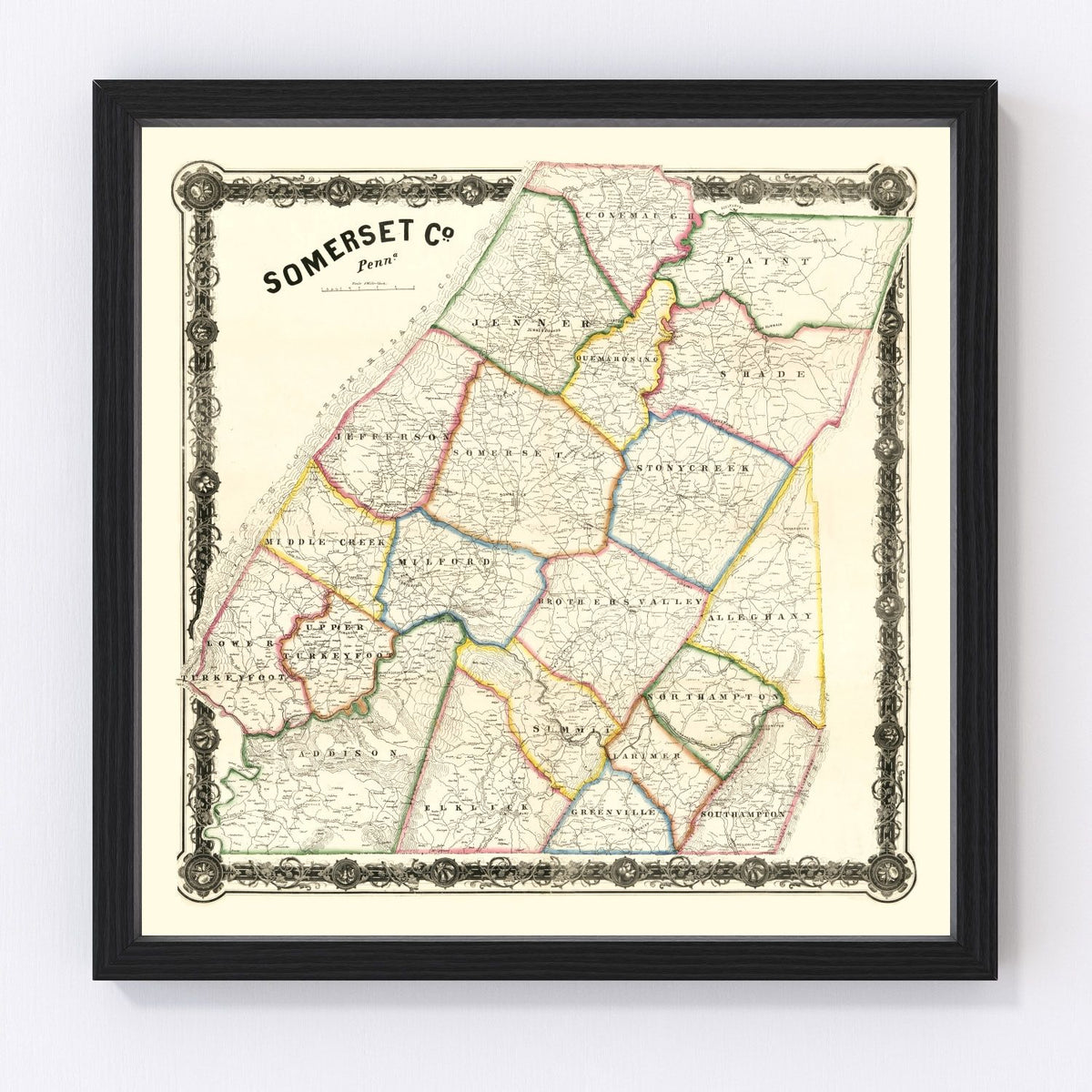 Somerset County Vintage Map 1860