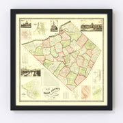 Berks County Vintage Map 1860