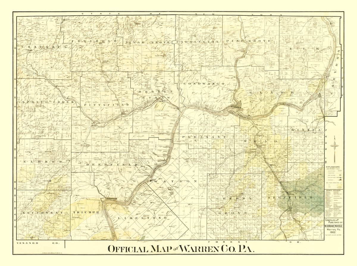 Preview of Vintage Map of Warren County, Pennsylvania 1900