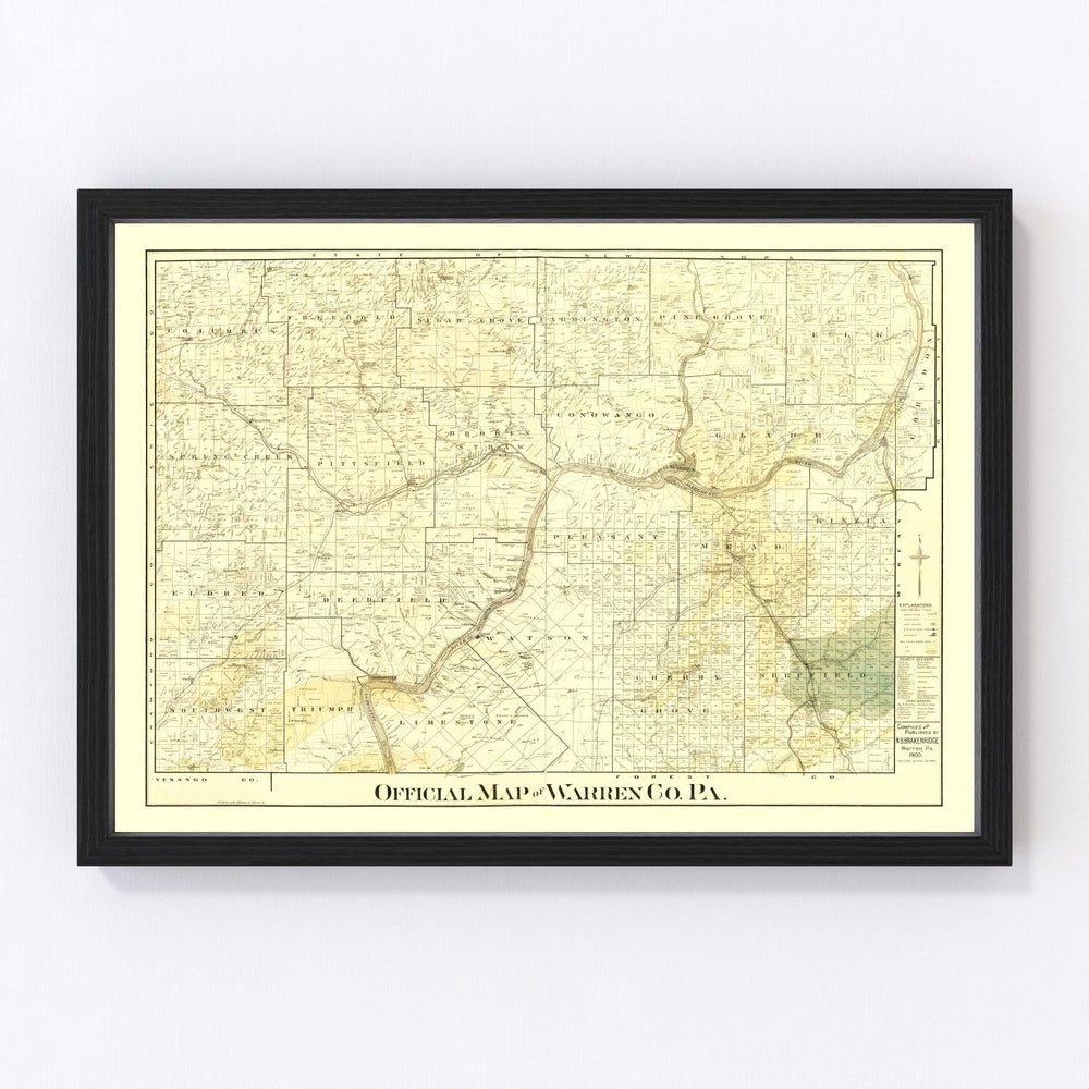 Warren County Vintage Map 1900