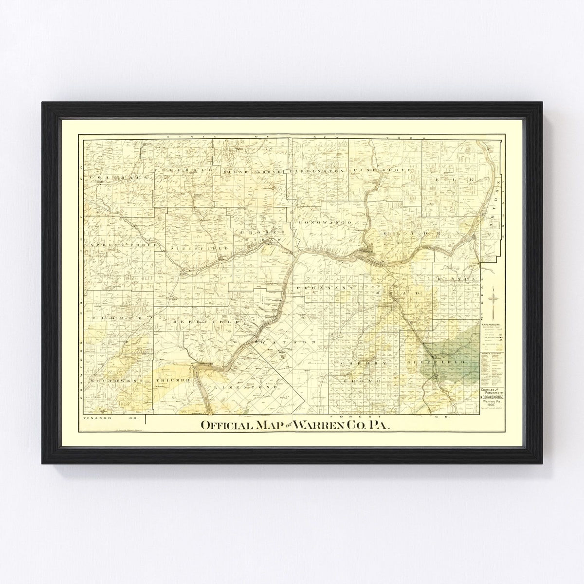 Warren County Vintage Map 1900