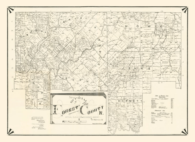 Size comparison using Vintage Map of Forest County, Pennsylvania 1895