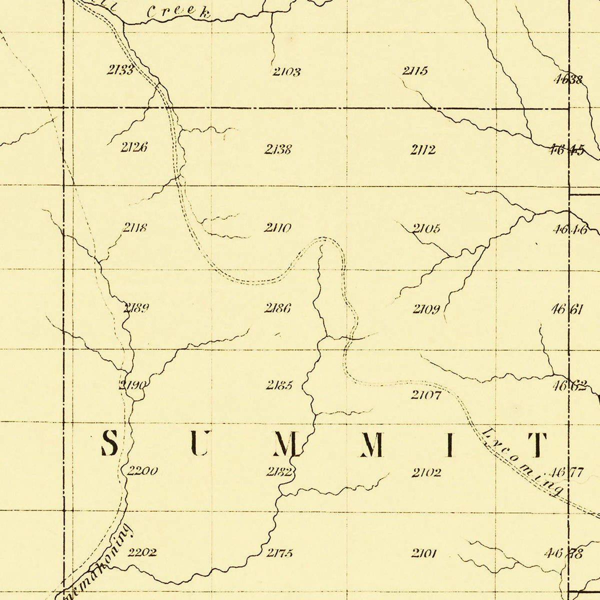 Restored historic details from the 1856 county map of Potter County, Pennsylvania