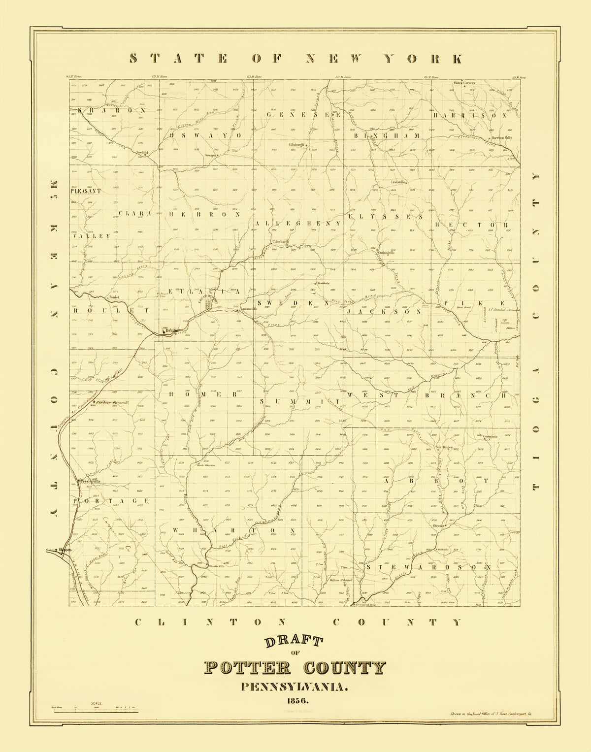Preview of Vintage Map of Potter County, Pennsylvania 1856