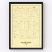 Potter County Vintage Map 1856