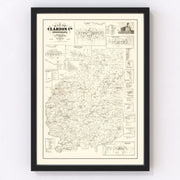Clarion County Vintage Map 1865