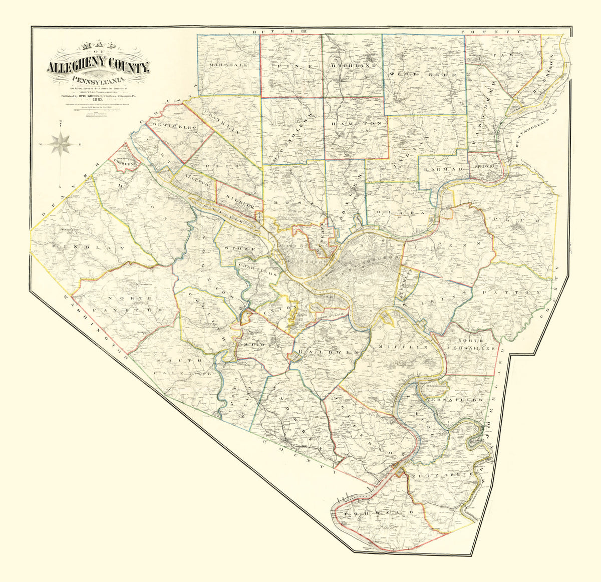 Preview of Vintage Map of Allegheny County, Pennsylvania 1883
