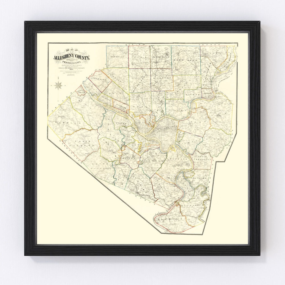 Allegheny County Vintage Map 1883