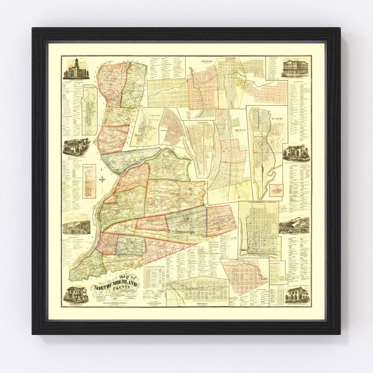 Northumberland County Vintage Map 1874