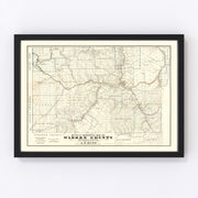 Warren County Vintage Map 1865