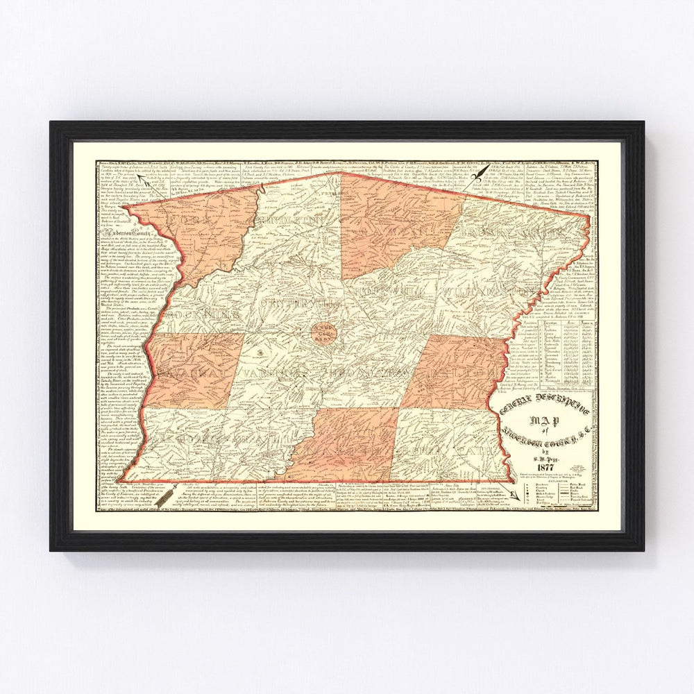 Anderson County Vintage Map 1877