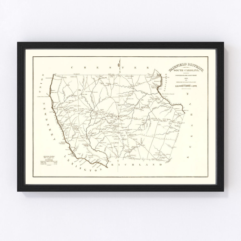 Fairfield County Vintage Map 1825