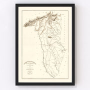 Greenville County Vintage Map 1825