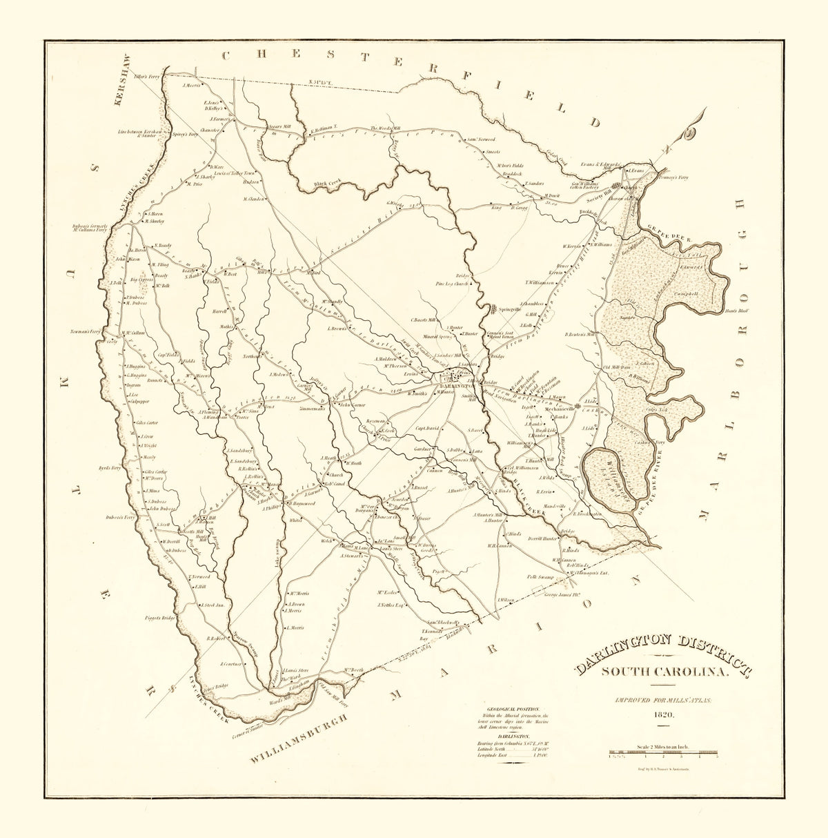 Preview of Vintage Map of Darlington County, South Carolina 1825