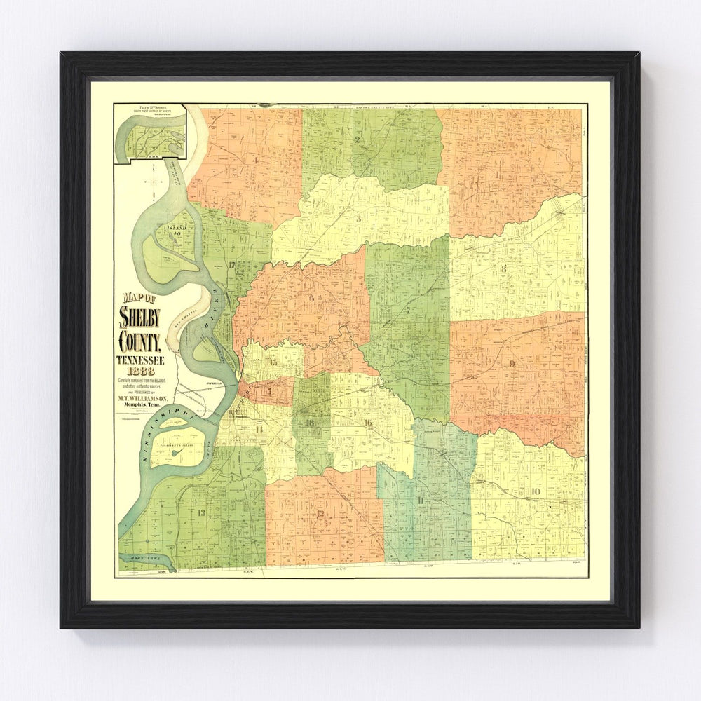 Shelby County Vintage Map 1888