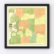 Shelby County Vintage Map 1888