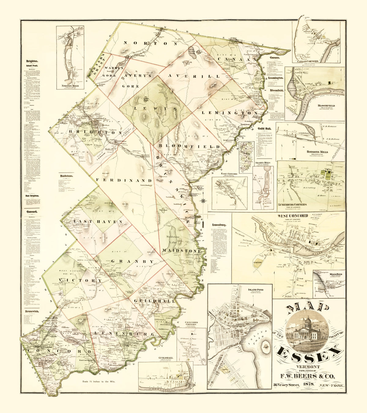 Preview of Vintage Map of Essex County, Vermont 1878