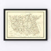 Nottoway County Vintage Map 1864