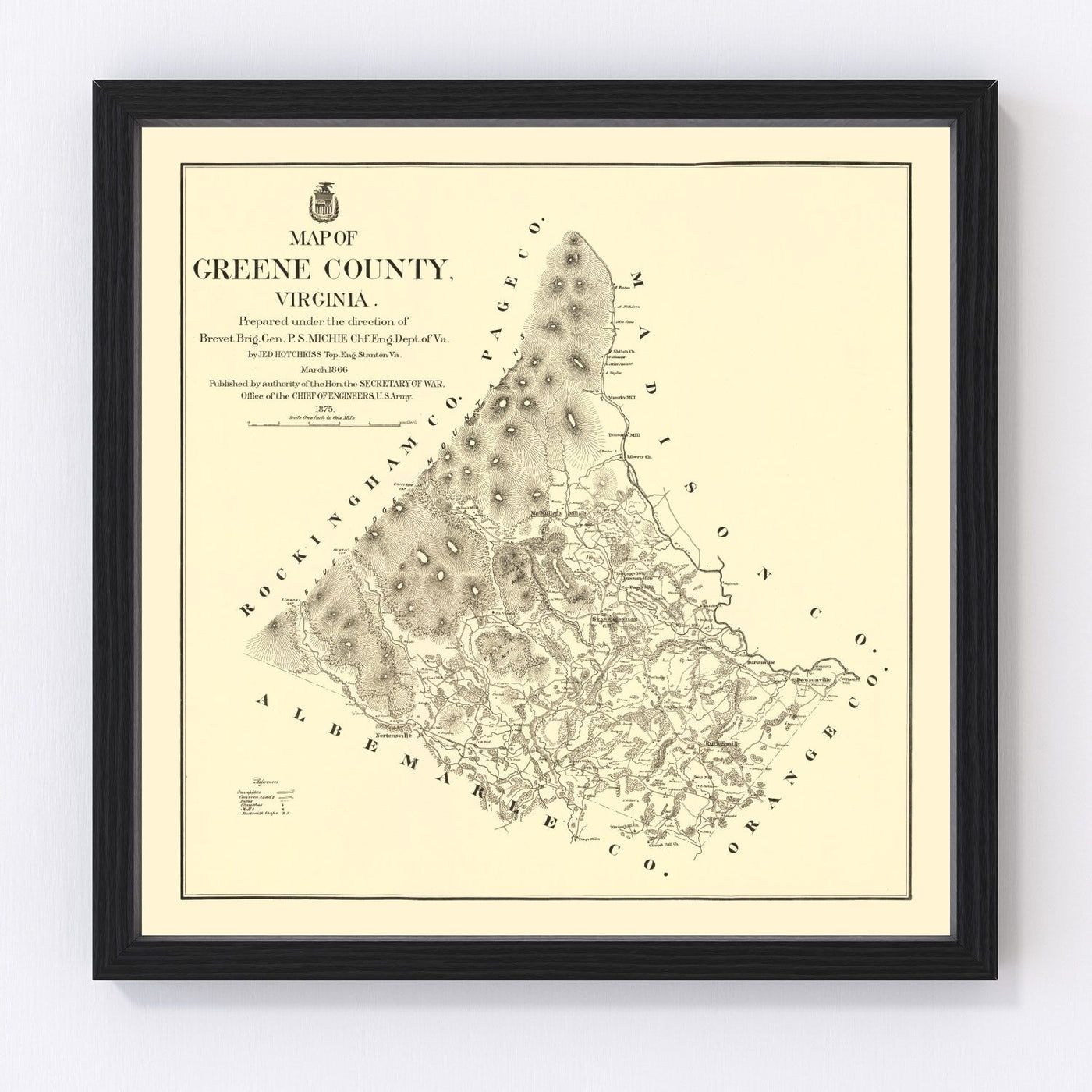 Greene County Vintage Map 1875