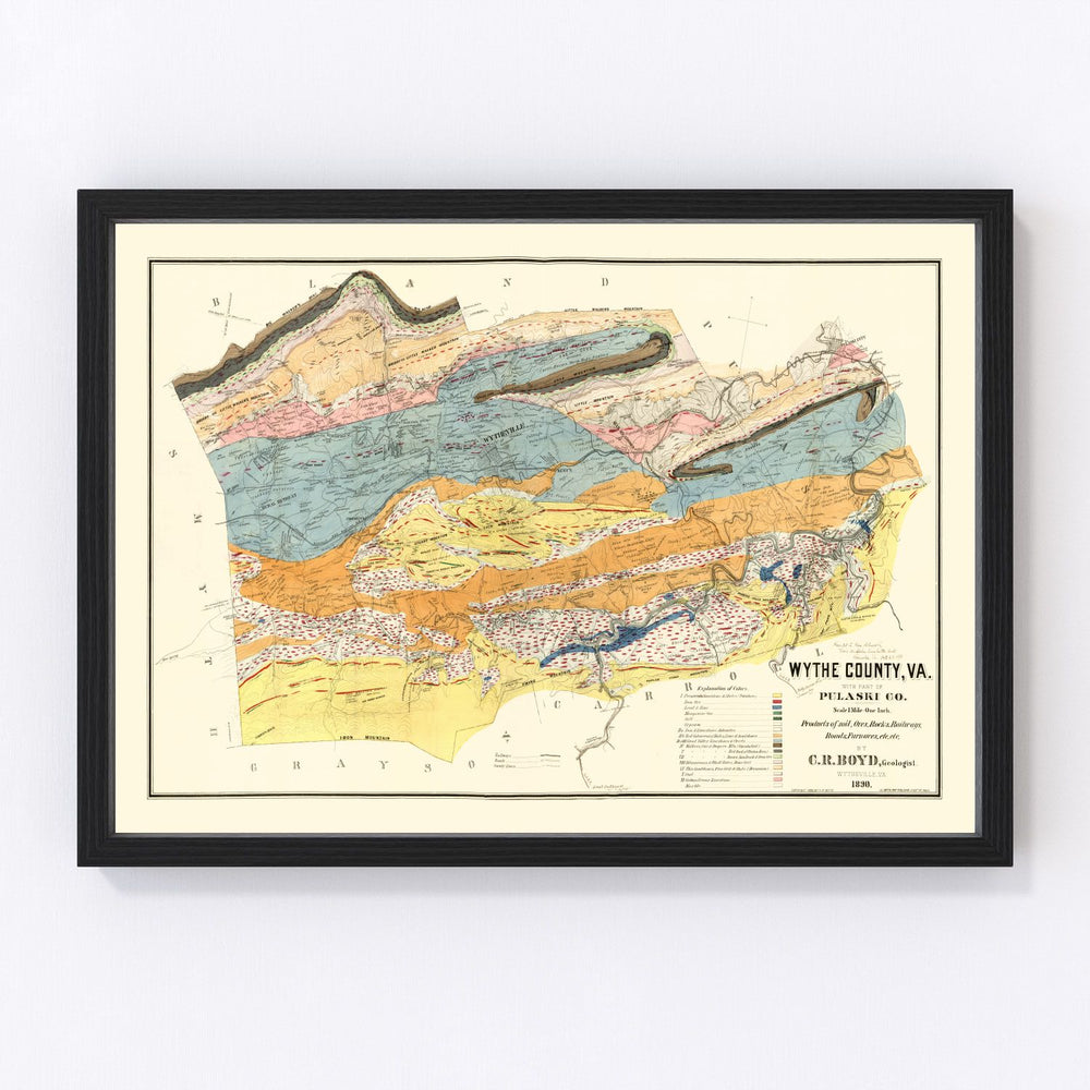 Wythe County Vintage Map 1890