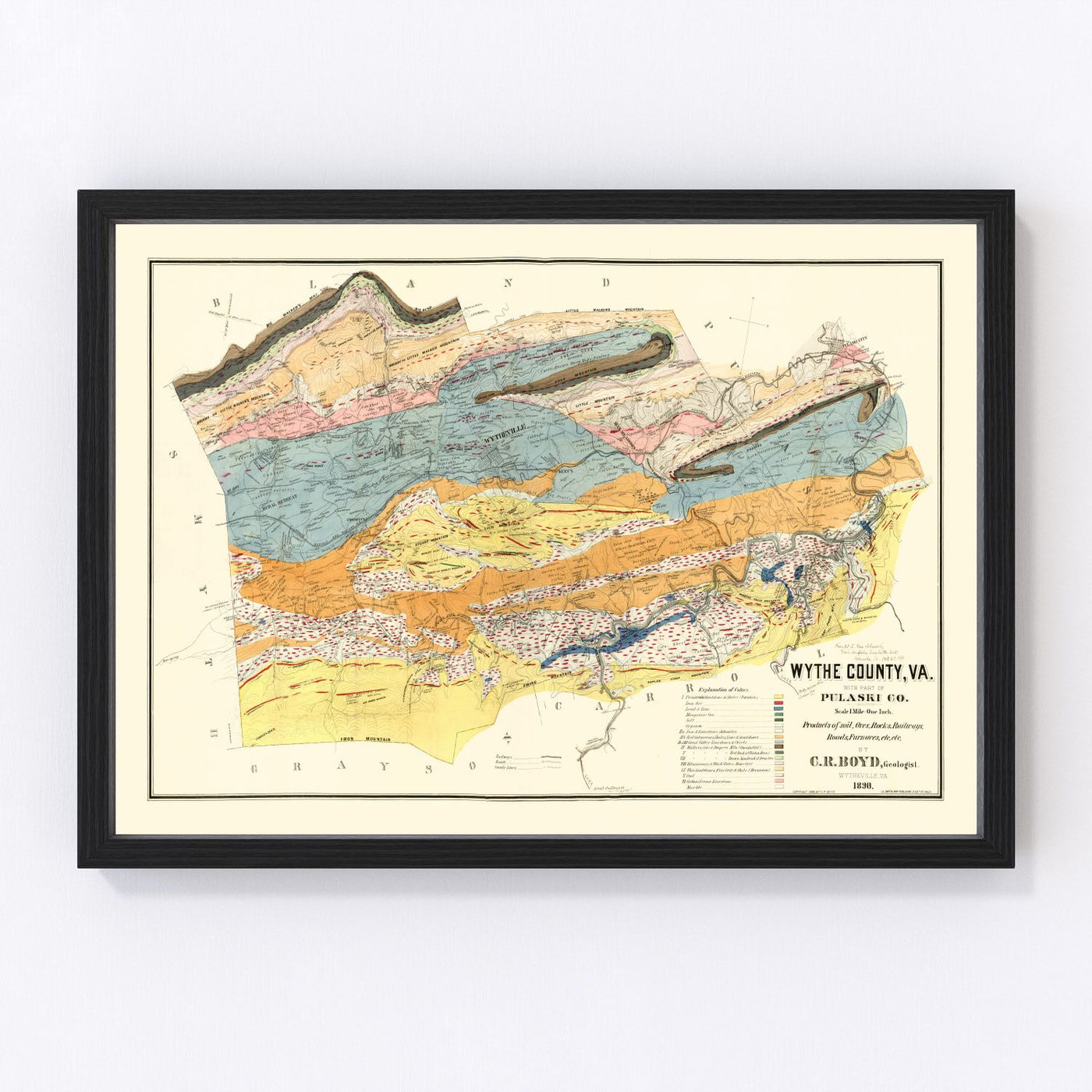 Wythe County Vintage Map 1890