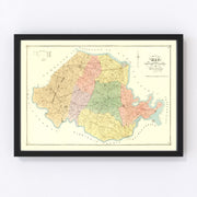 Chesterfield County Vintage Map 1888