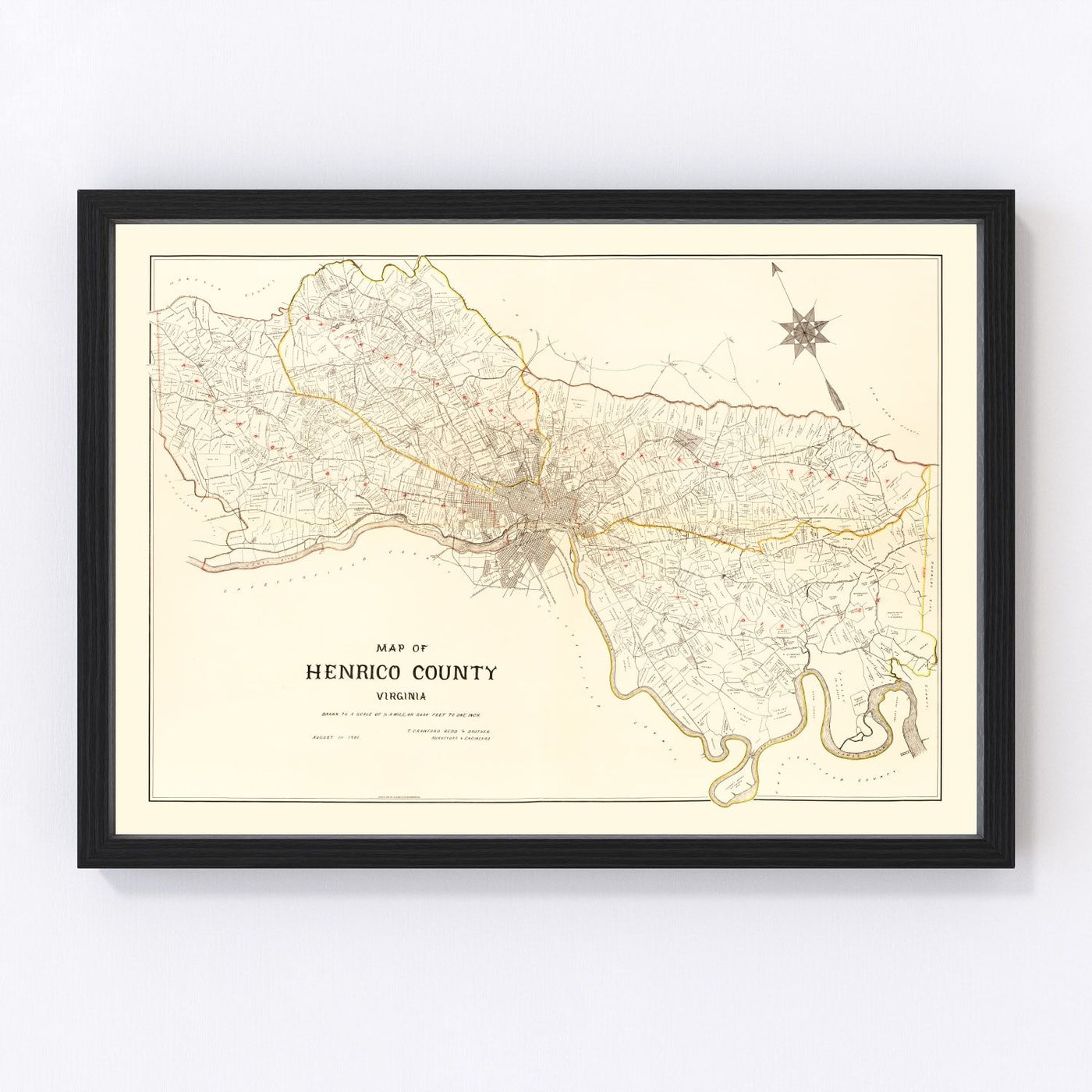 Henrico County Vintage Map 1901