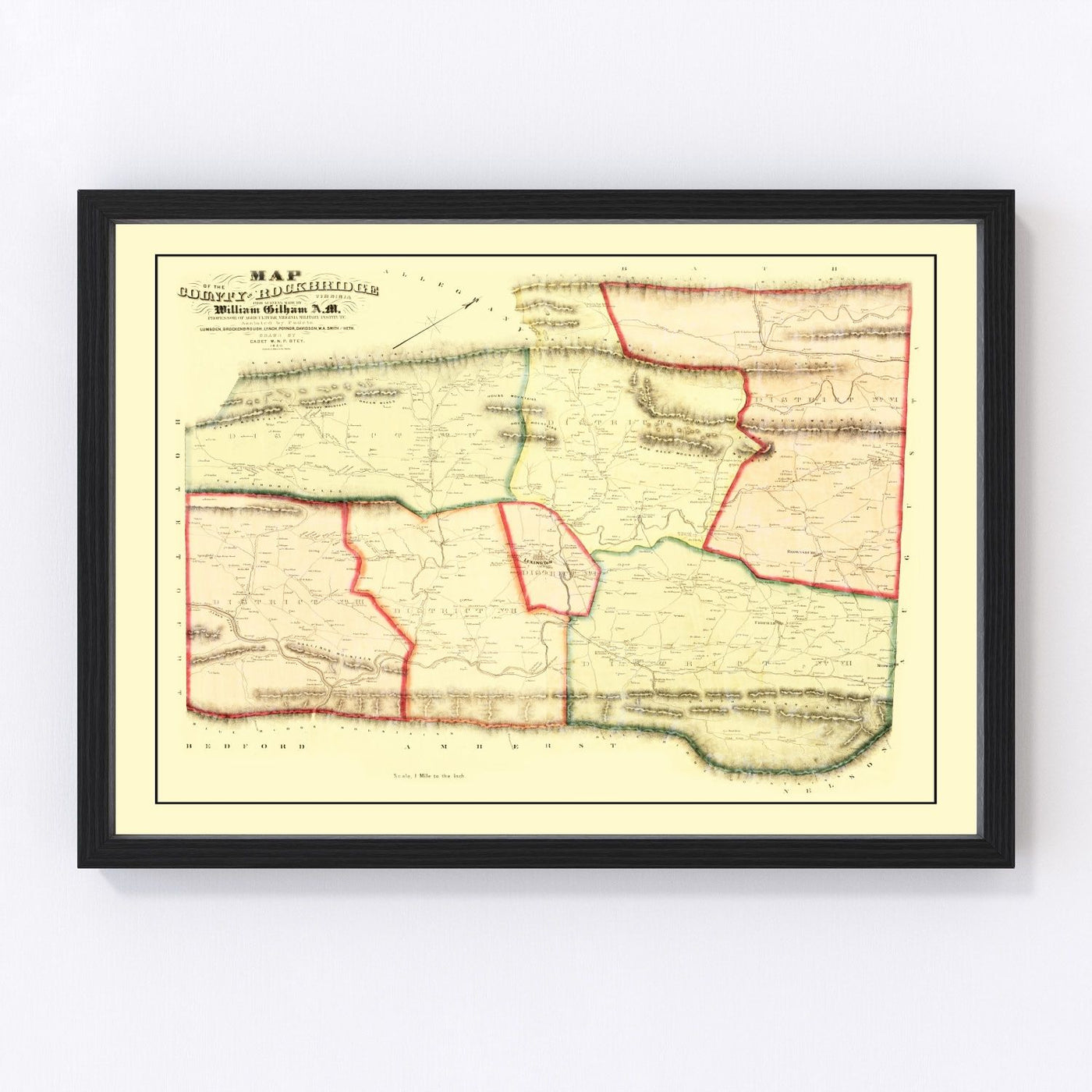 Rockbridge County Vintage Map 1860