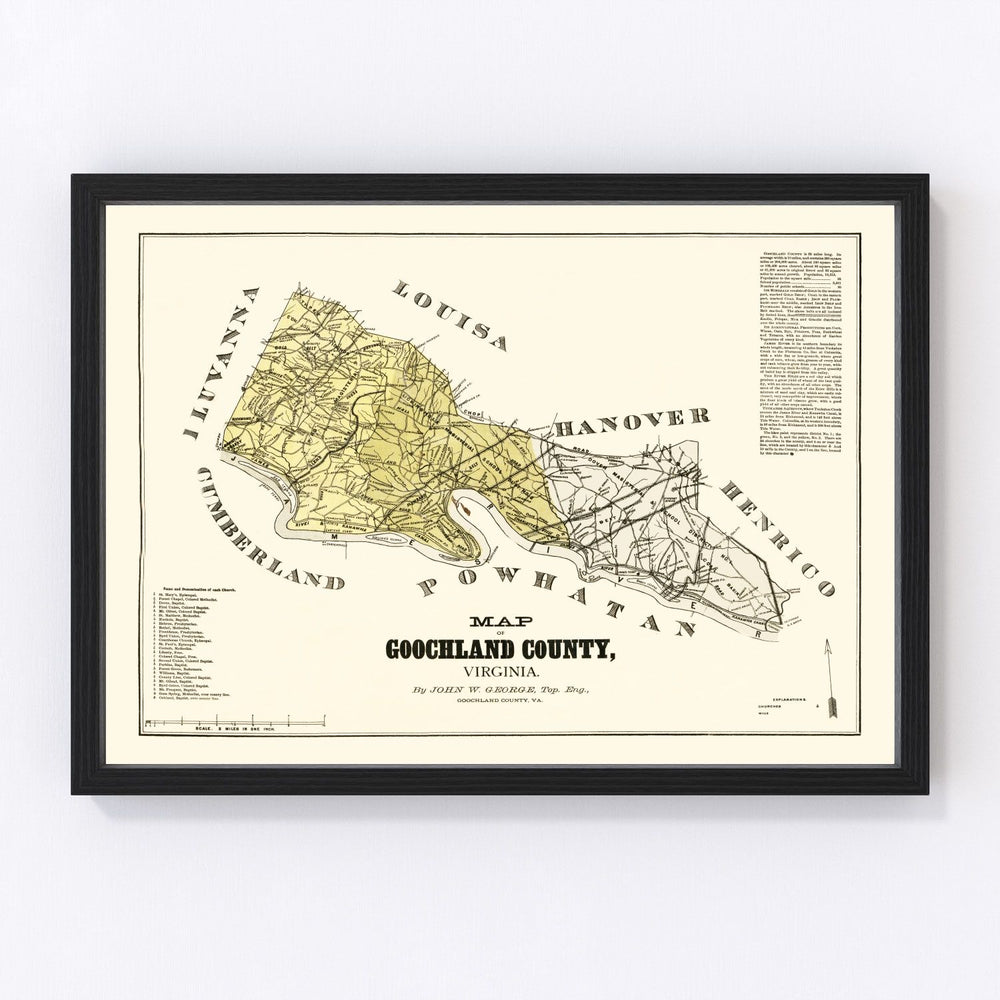 Goochland County Vintage Map 1881