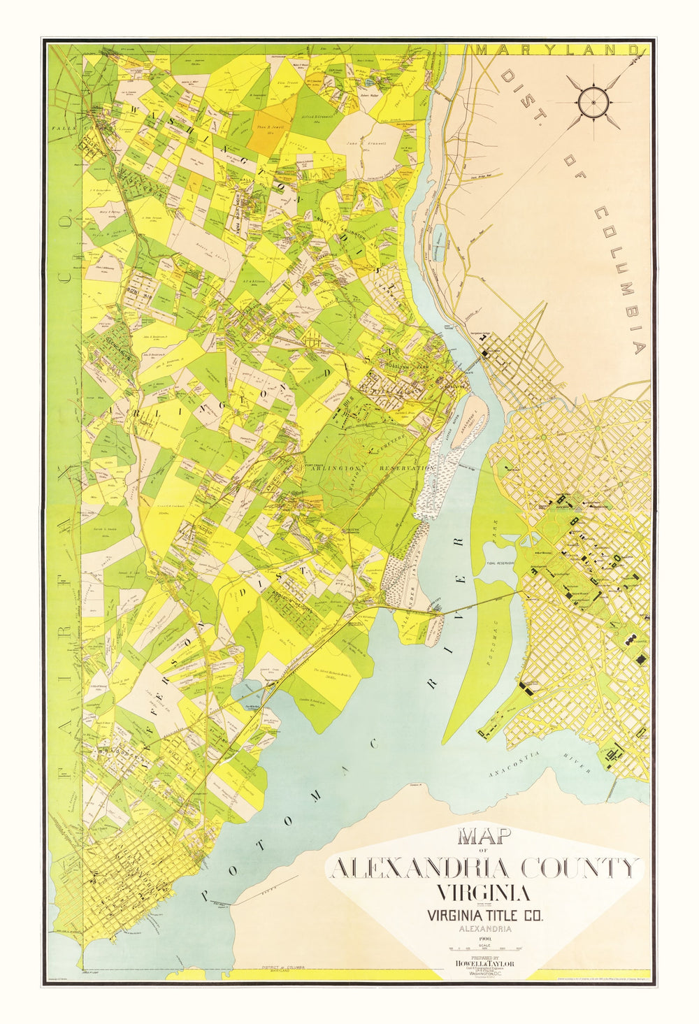 Vintage Map of Alexandria County, Virginia 1900 print style example