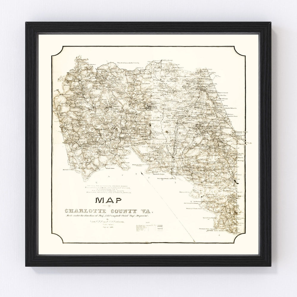 Charlotte County Vintage Map 1864