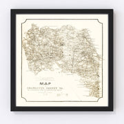 Charlotte County Vintage Map 1864