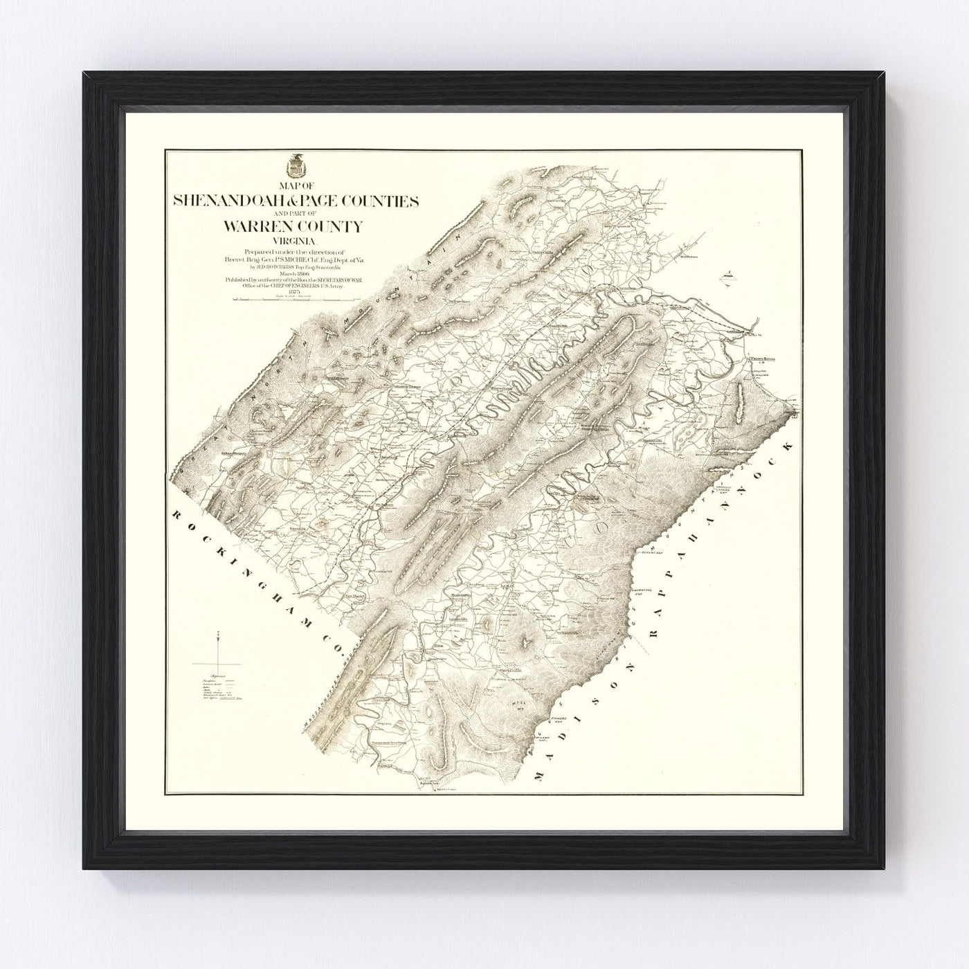 Shenandoah & Page County Vintage Map 1875