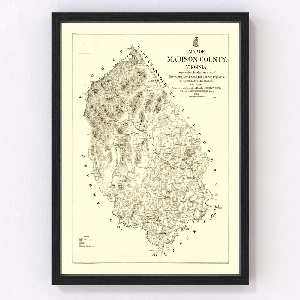 Madison County Vintage Map 1875