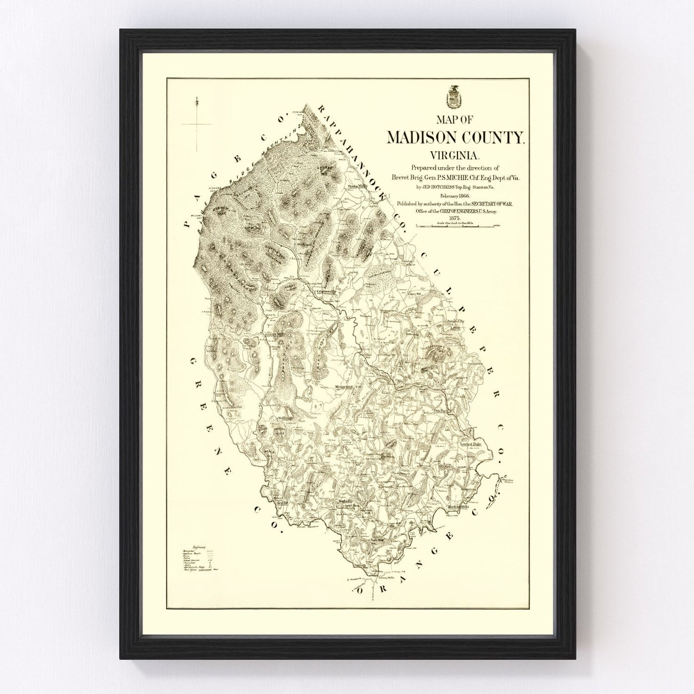 Madison County Vintage Map 1875