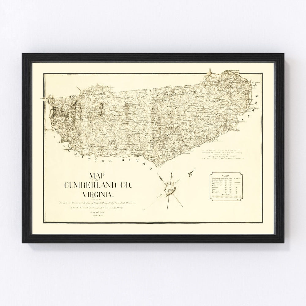 Cumberland County Vintage Map 1864