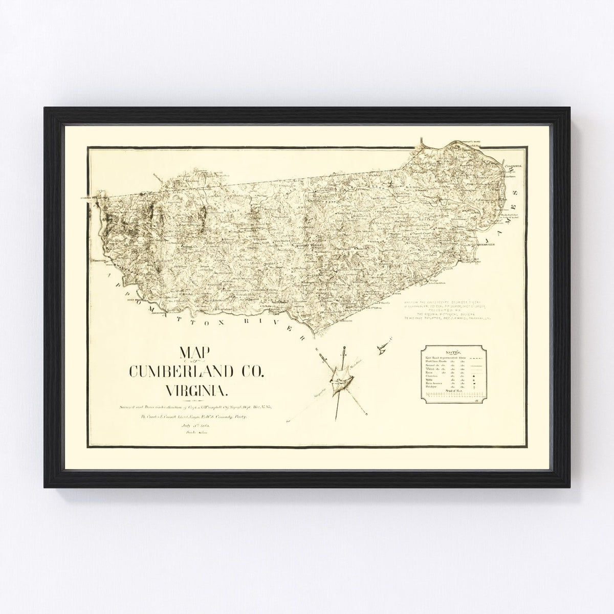 Cumberland County Vintage Map 1864